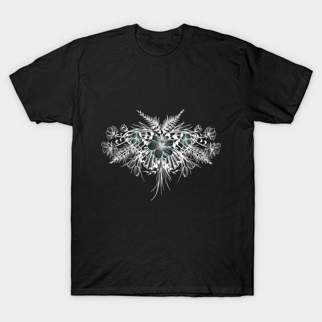 Butterfly flower design T-Shirt by Rachellily